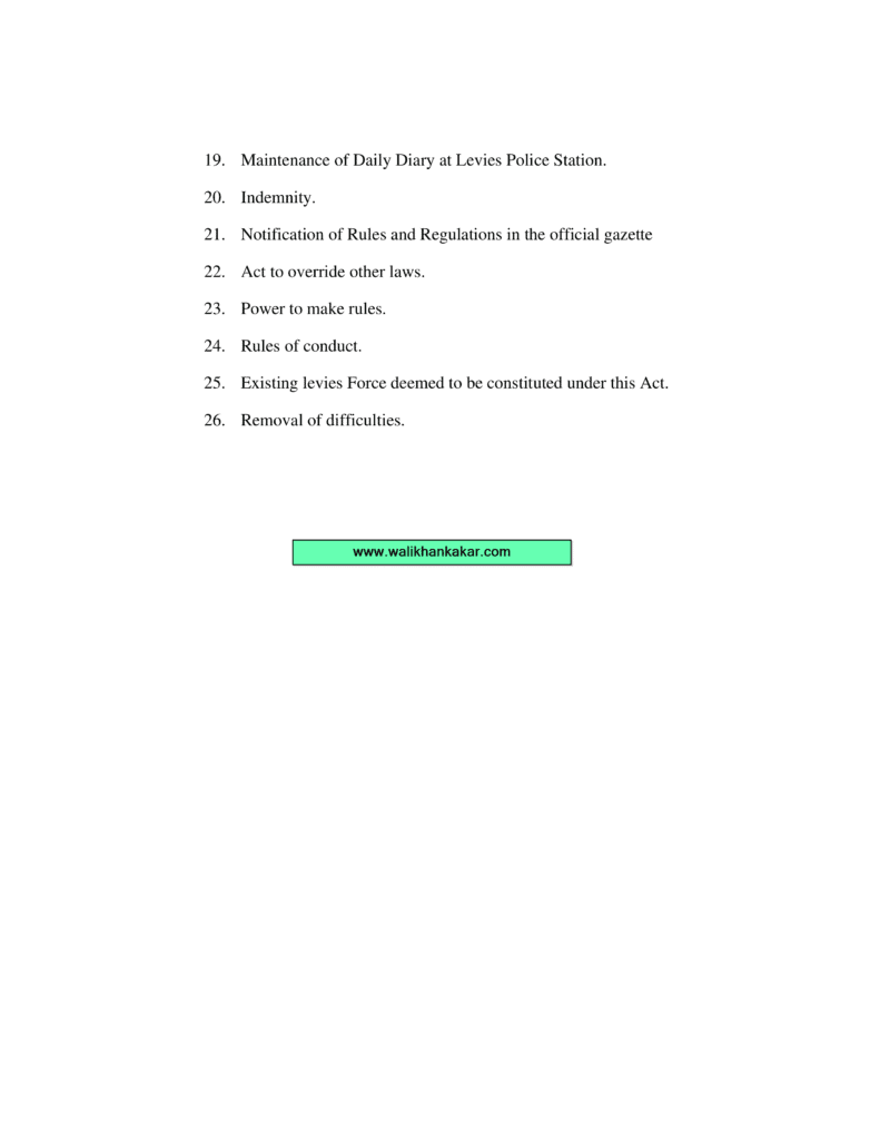 Balochistan Levies Force Act 2010 4 Balochistan Levies Force Act 2010 2