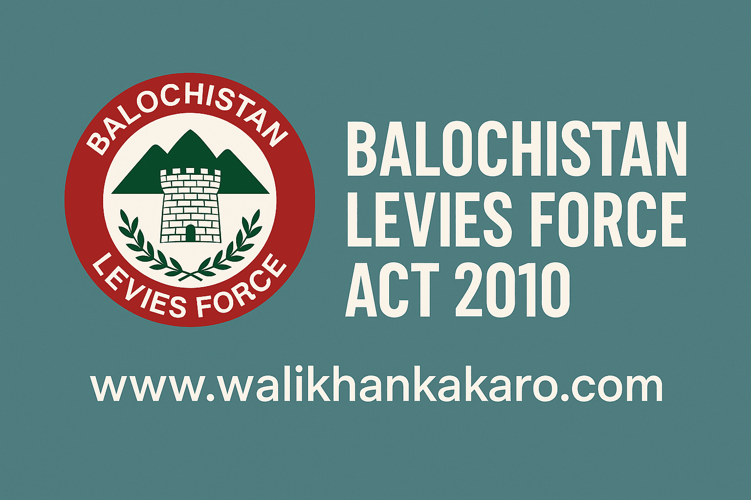Balochistan Levies Force Act 2010