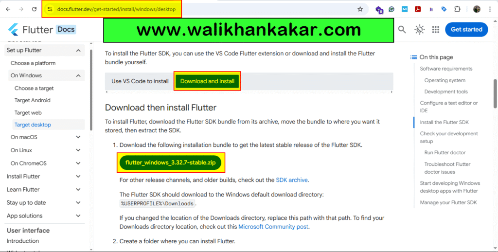 Install Flutter in Windows 3