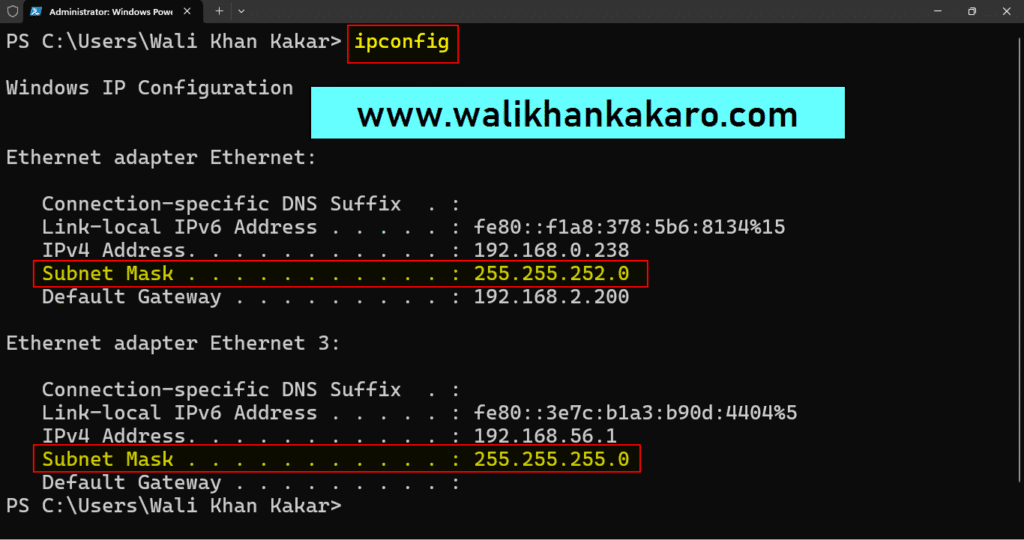 Command Prompt 7 Find the Subnet Mask 1