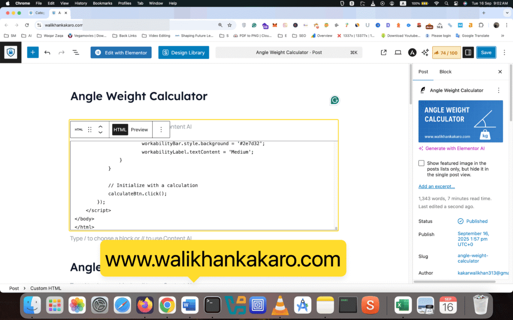 Create angle weight calculator online 1