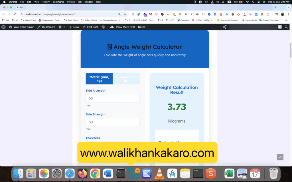 Create angle weight calculator online 2