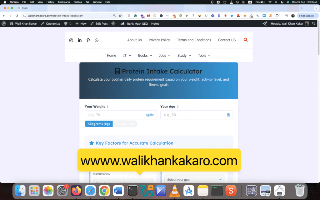Create protein intake calculator free 2