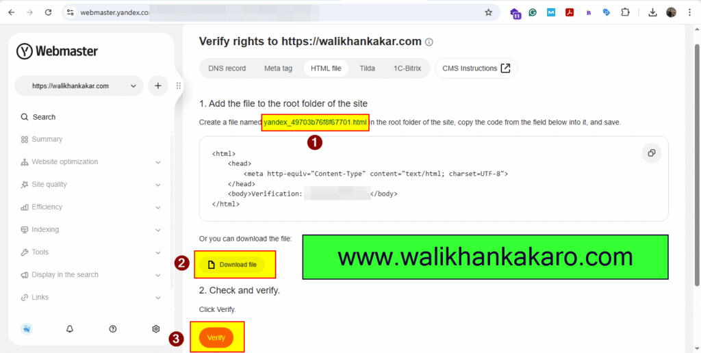 Search Engine Optimization SEO 27 Yandex webmaster 3
