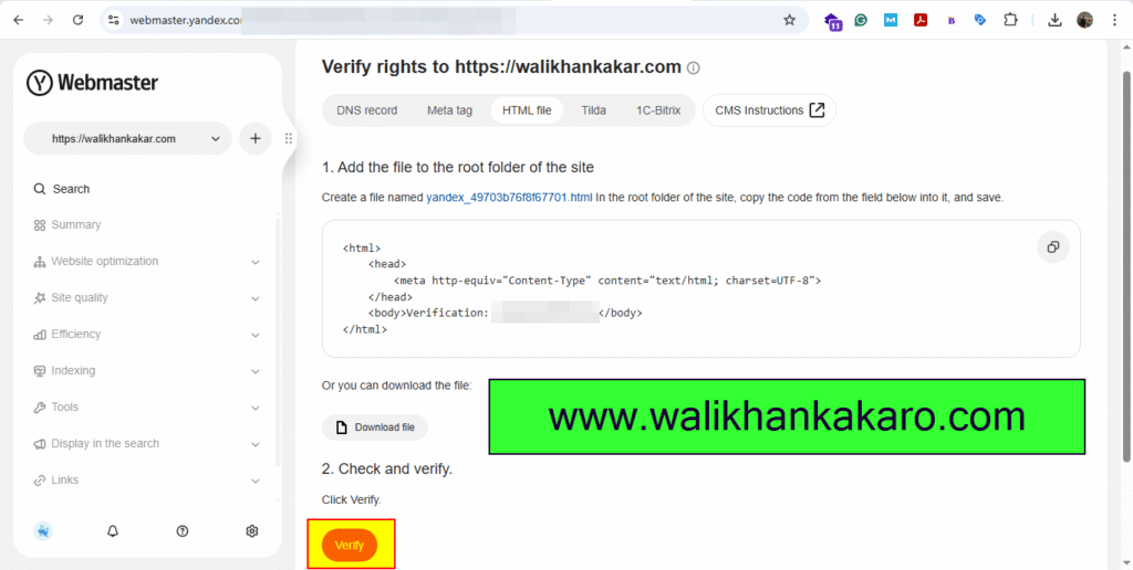 Search Engine Optimization SEO 30 Yandex webmaster 6
