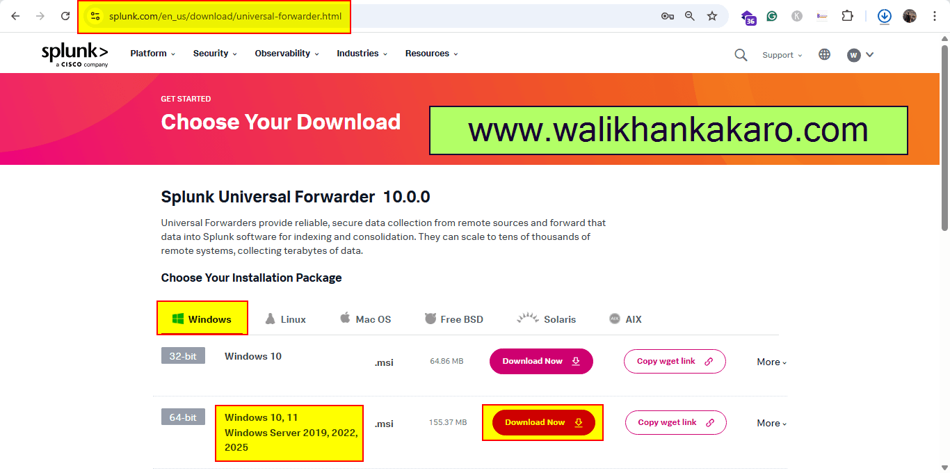 How to install Splunk on Windows
