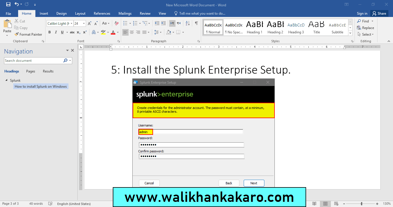 How to install Splunk on Windows