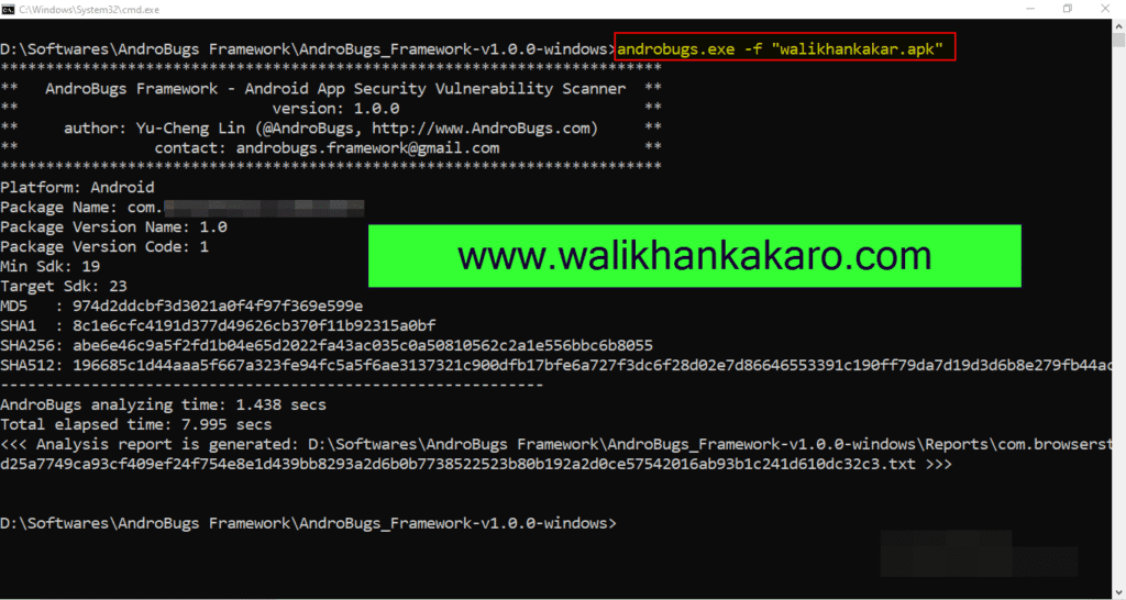 App penetration testing 36 AndroBugs Framework 7