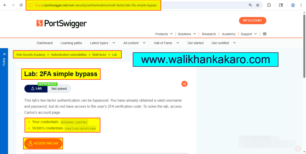 Lab 2FA simple bypass 1