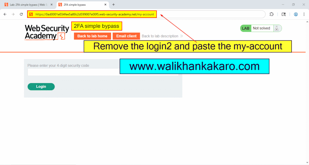 Lab 2FA simple bypass 10