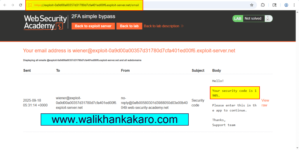 Lab 2FA simple bypass 5