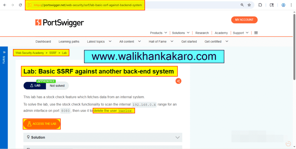 Basic SSRF against another back-end system 1