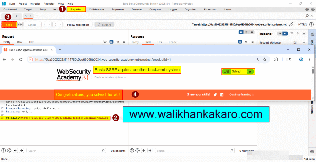 Basic SSRF against another back-end system 11