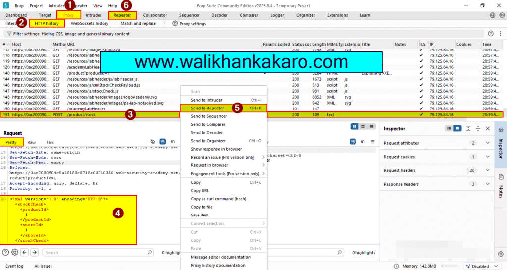 PortSwigger Labs 70 Lab Exploiting XXE to perform SSRF attacks 4
