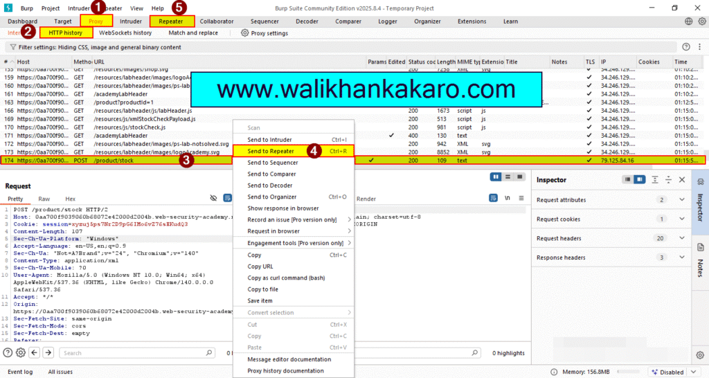 Lab Exploiting XXE using external entities to retrieve files 4