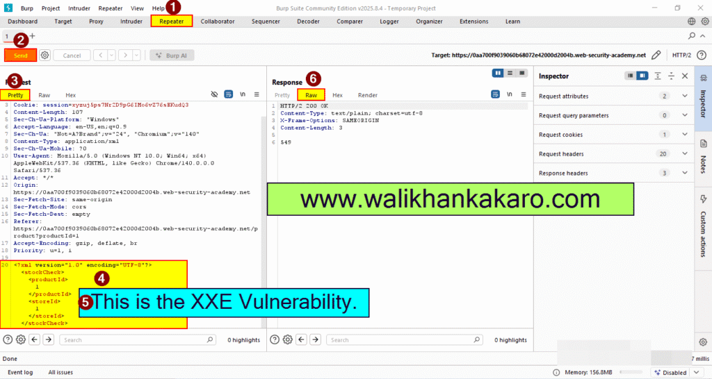 Lab Exploiting XXE using external entities to retrieve files 5