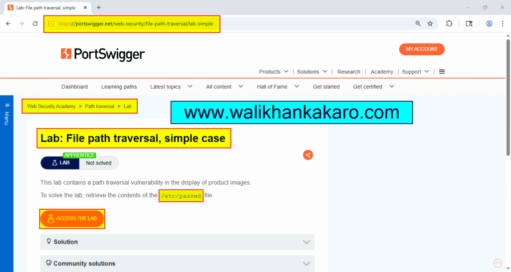 PortSwigger Labs 76 File path traversal simple case 1
