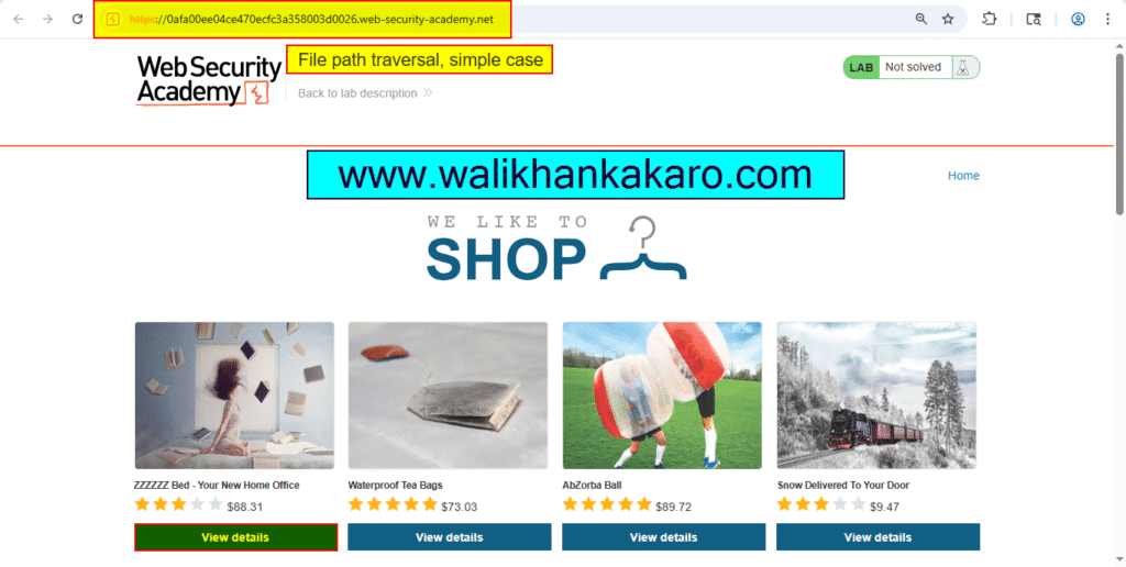 PortSwigger Labs 77 File path traversal simple case 2