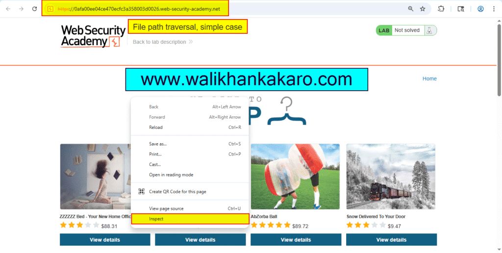 PortSwigger Labs 78 File path traversal simple case 3