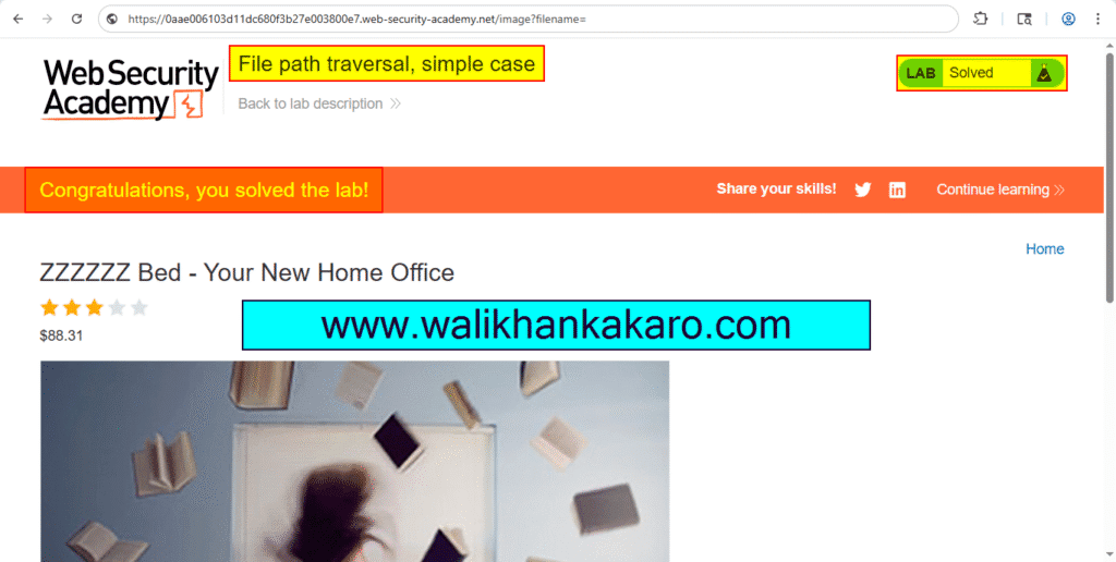 PortSwigger Labs 81 File path traversal simple case 6
