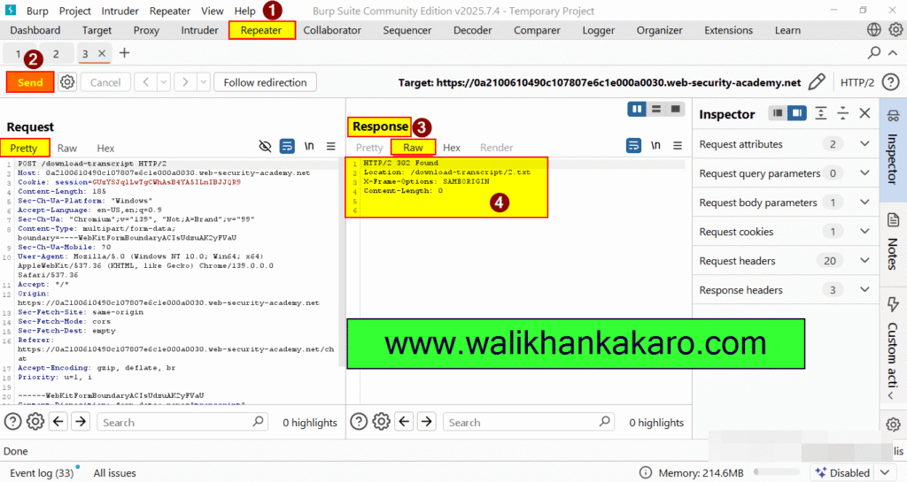 PortSwigger Labs 5 Lab Insecure direct object references IDOR 5
