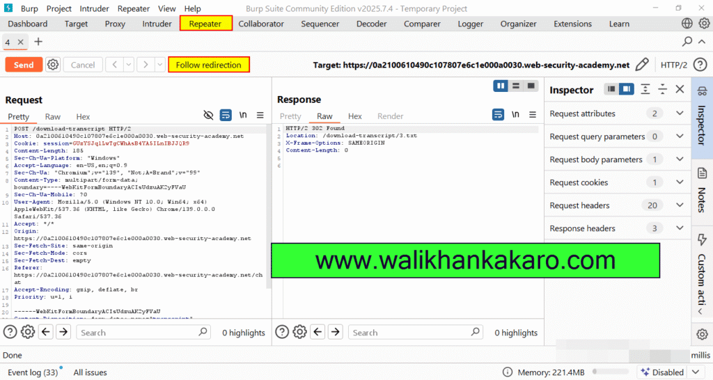 PortSwigger Labs 6 Lab Insecure direct object references IDOR 6