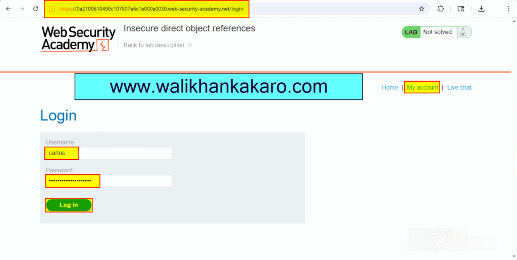 PortSwigger Labs 8 Lab Insecure direct object references IDOR 8