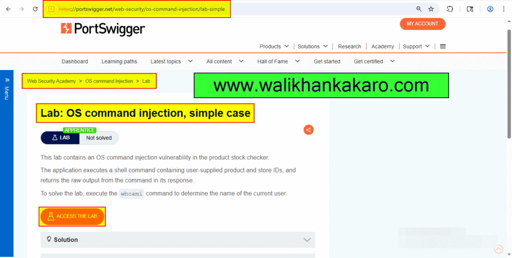 PortSwigger Labs 29 OS command injection simple case 1