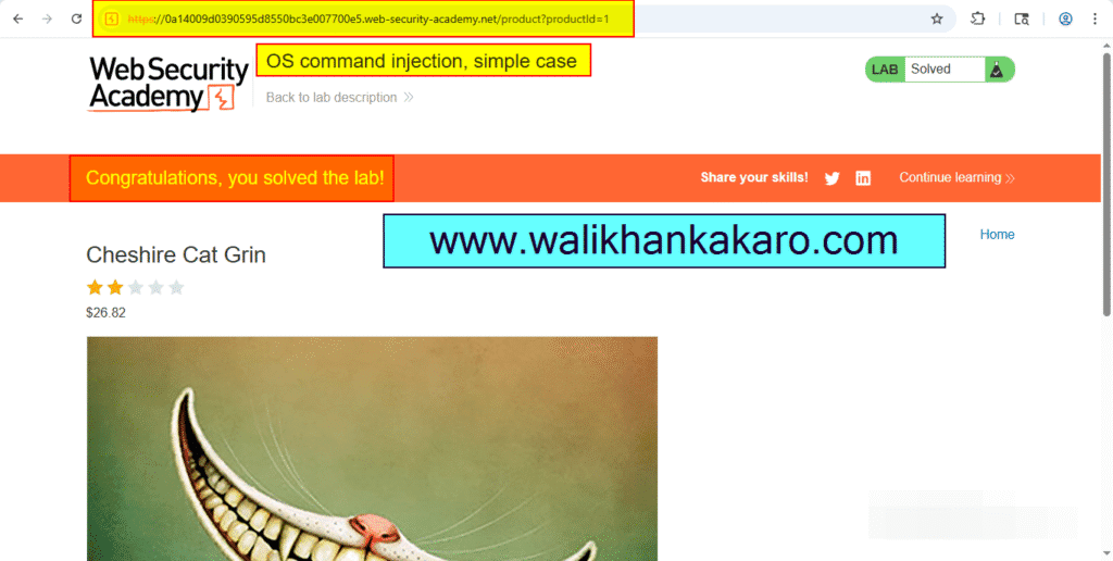 PortSwigger Labs 35 OS command injection simple case 7