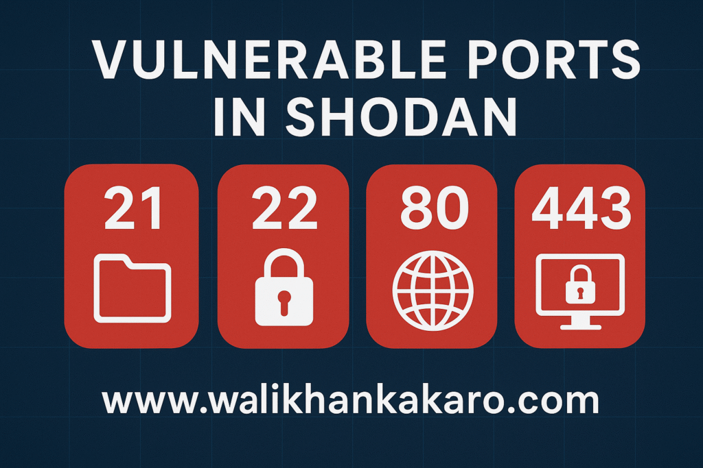 Vulnerable ports in Shodan example