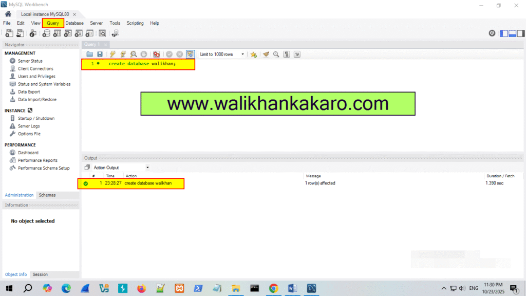 How to create a database with MySQL Workbench 1