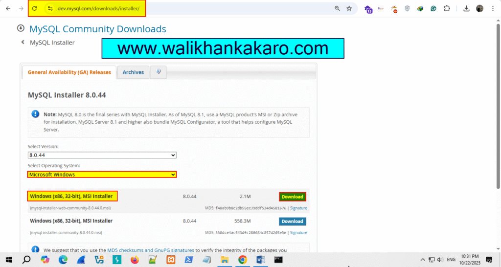 Install MySQL in Windows 1