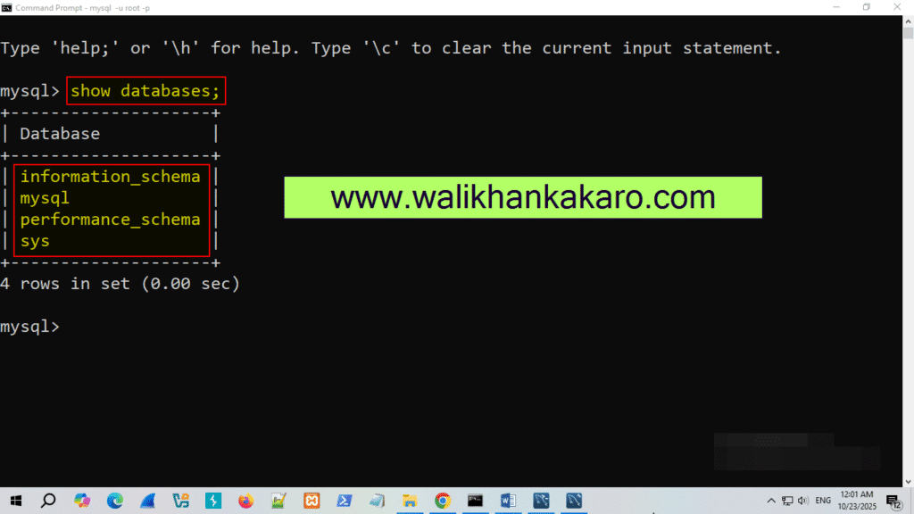 Install MySQL in Windows 10