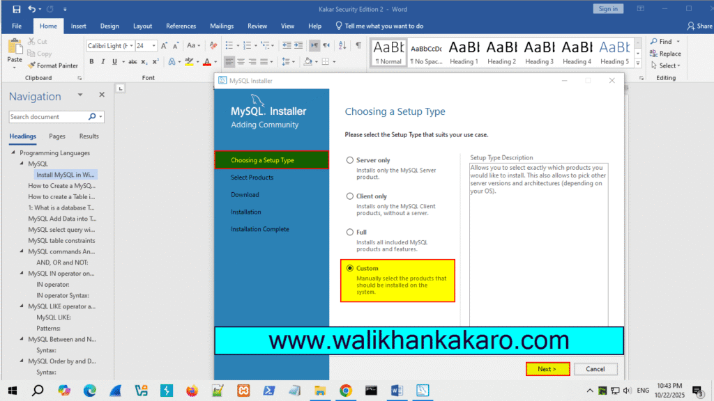 Install MySQL in Windows 2