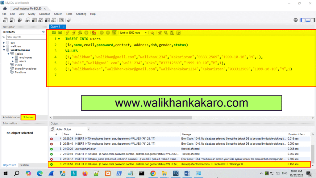 How to add data into mysql table 2