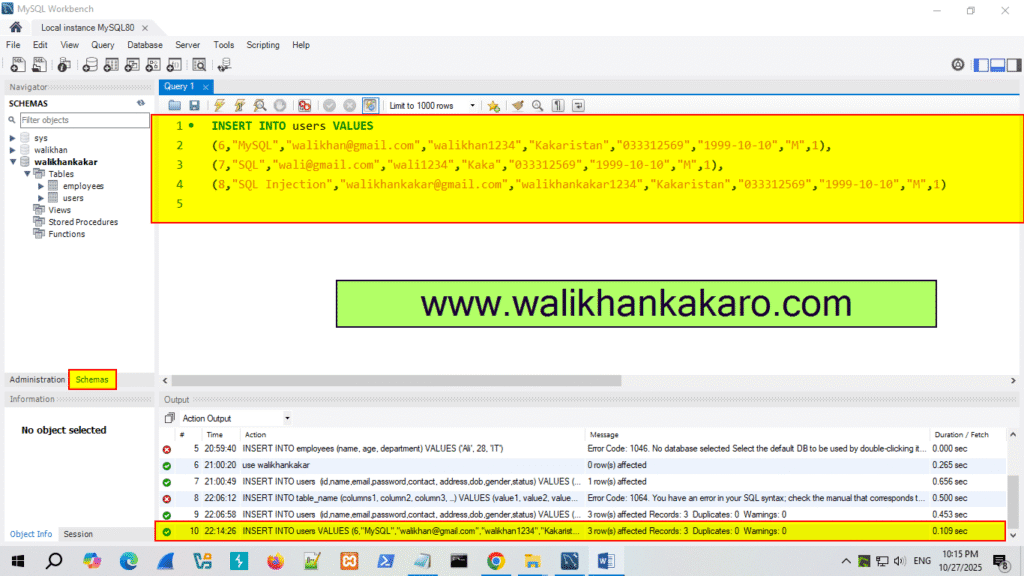 How to add data into mysql table 3