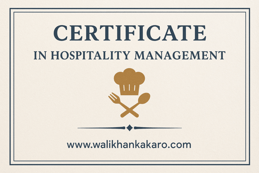 Certificate in Hospitality Management