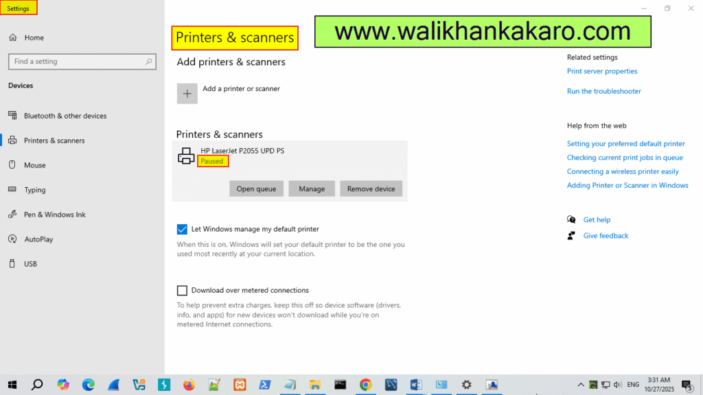 HP printer paused how to unpause 1