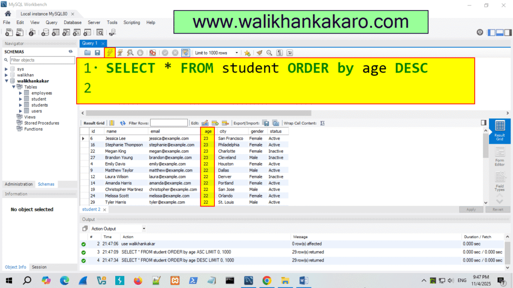 distinct and order by in SQL 3