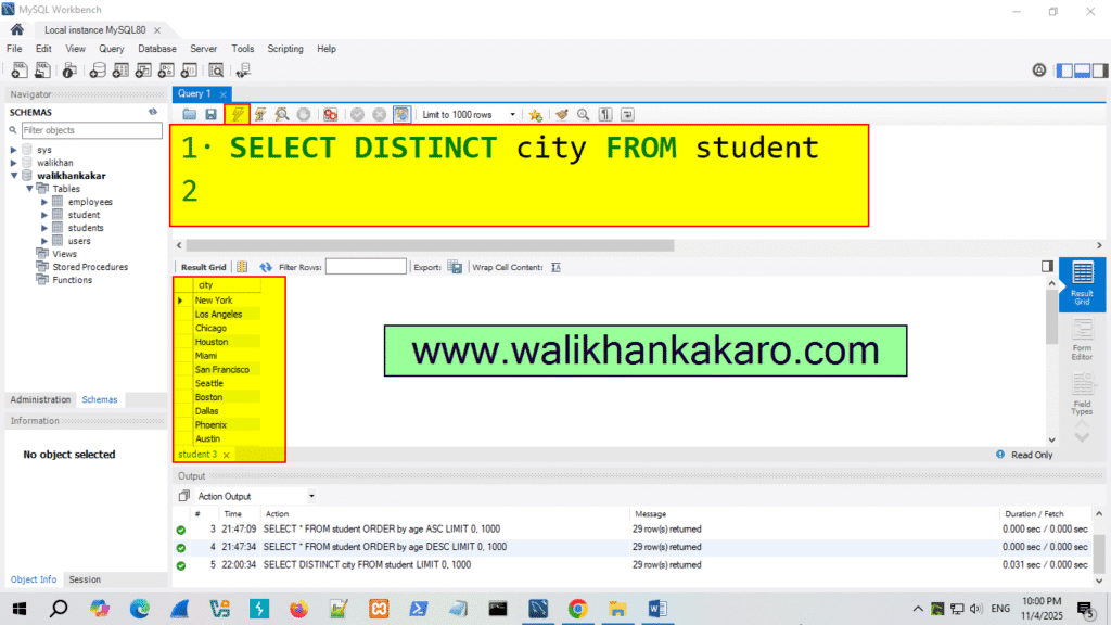 distinct and order by in SQL 4