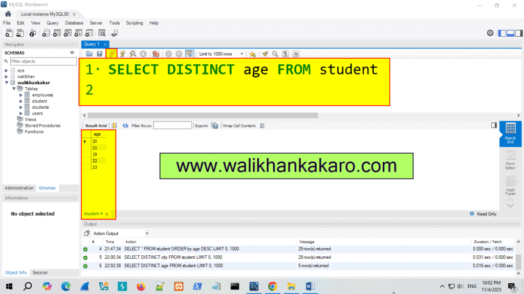 distinct and order by in SQL 5