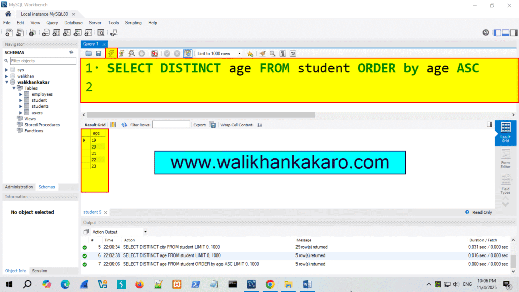 distinct and order by in SQL 6
