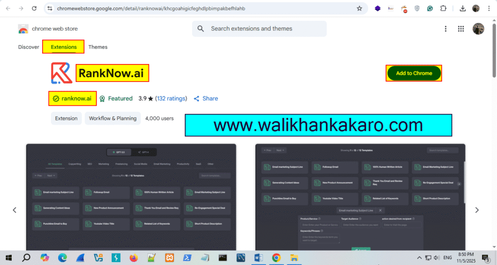 Ranknow AI extension 1