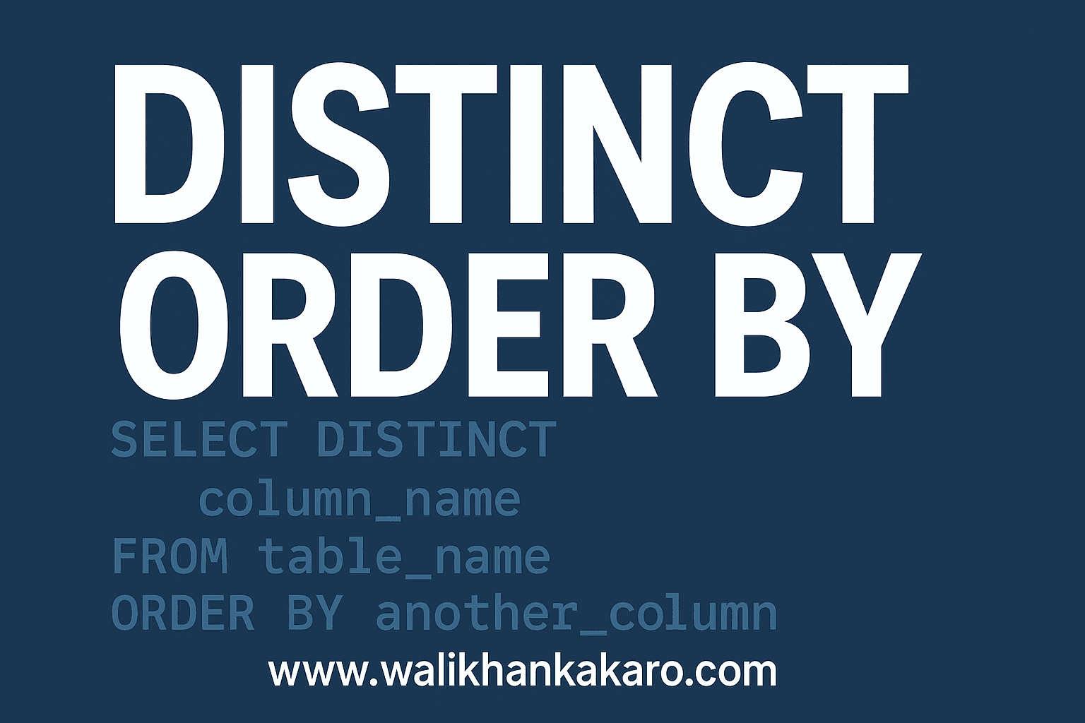 distinct and order by in SQL
