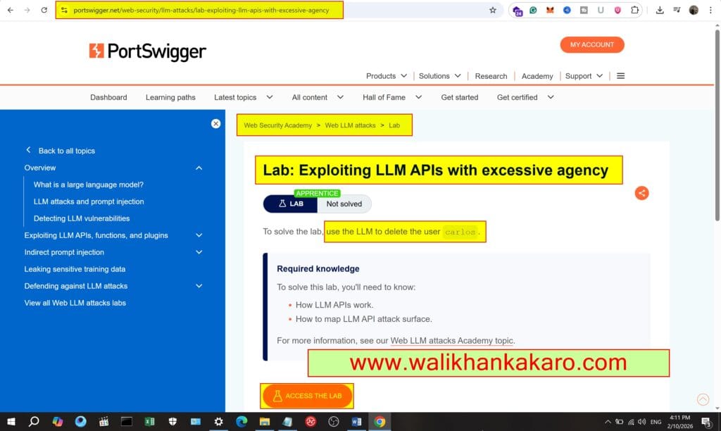 Lab Exploiting LLM APIs with excessive agency 1