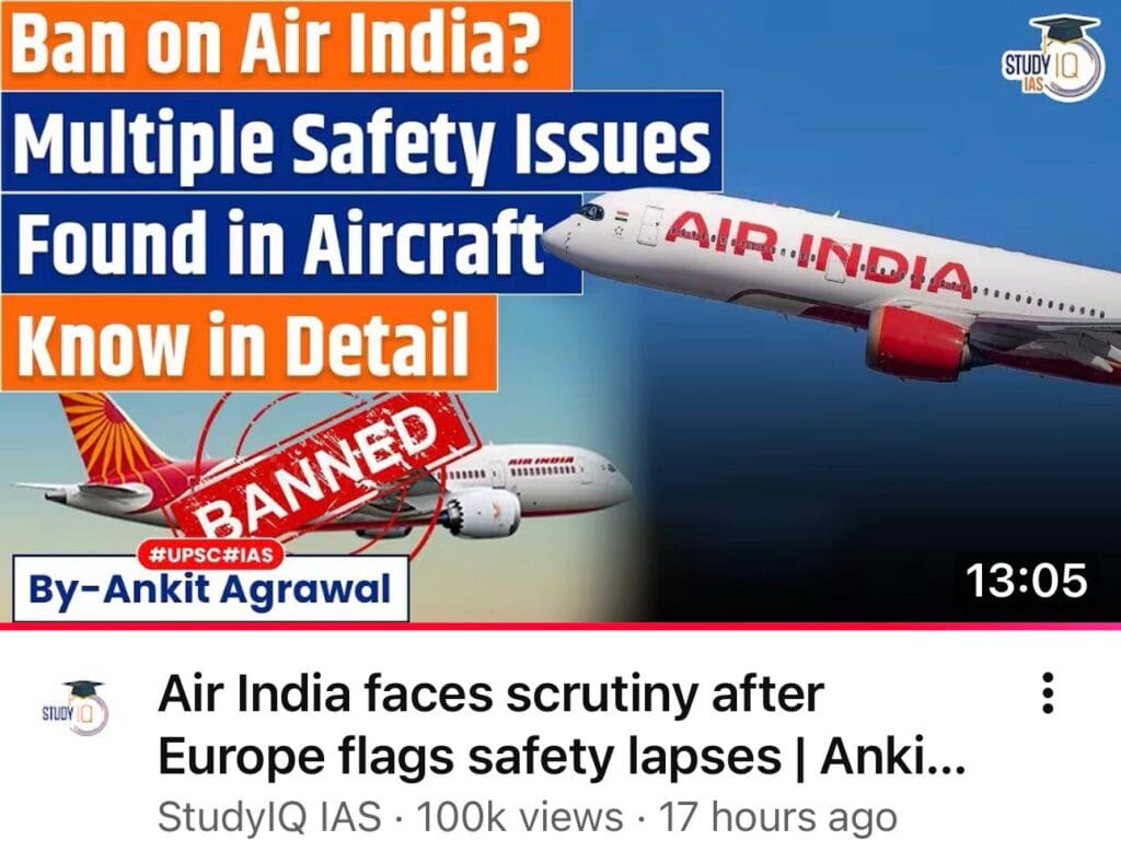 Air India Safety Record 1