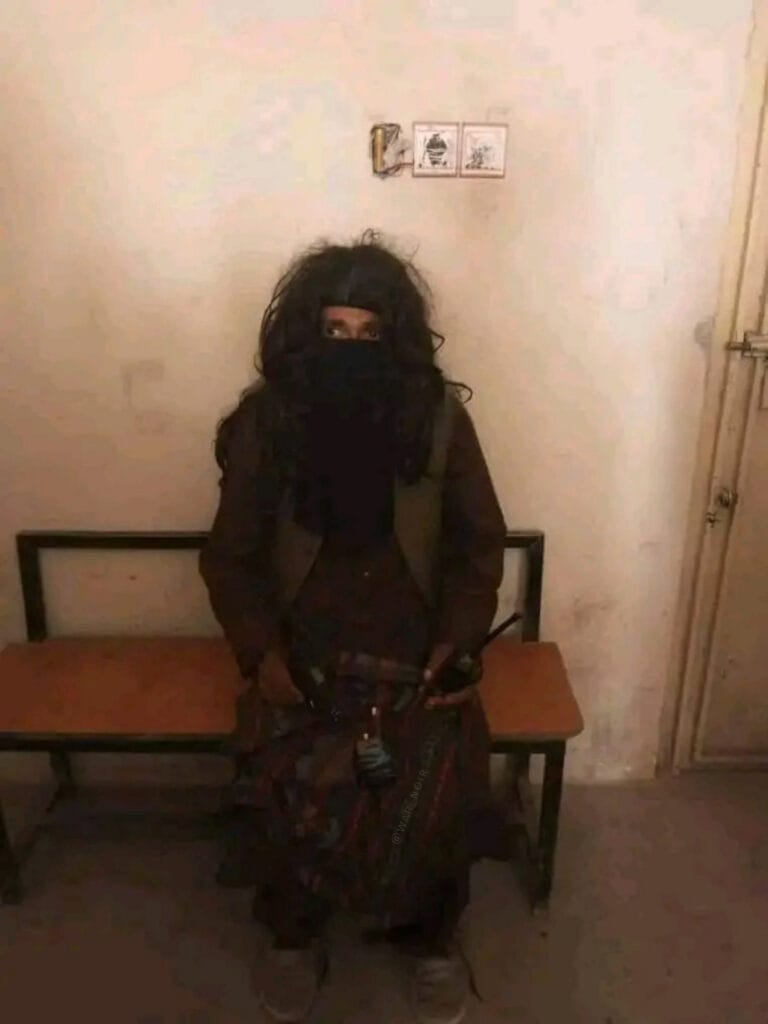Taliban captured a Daesh target killer disguised as a woman in Faryab 1