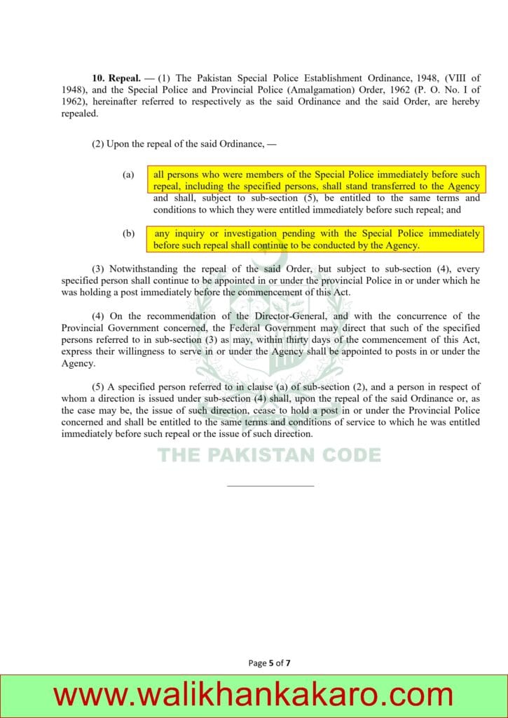 FIA Act 1974 5