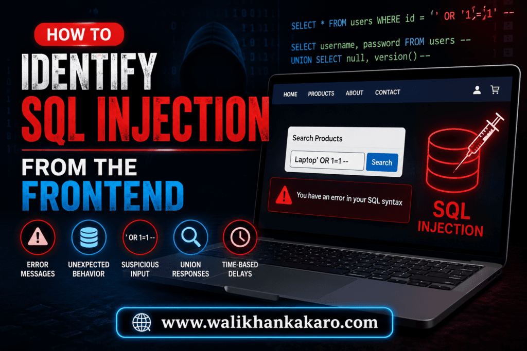 How to identify SQL Injection from the frontend