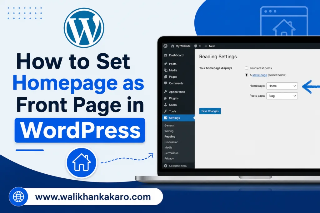 How to set homepage as front page in WordPress